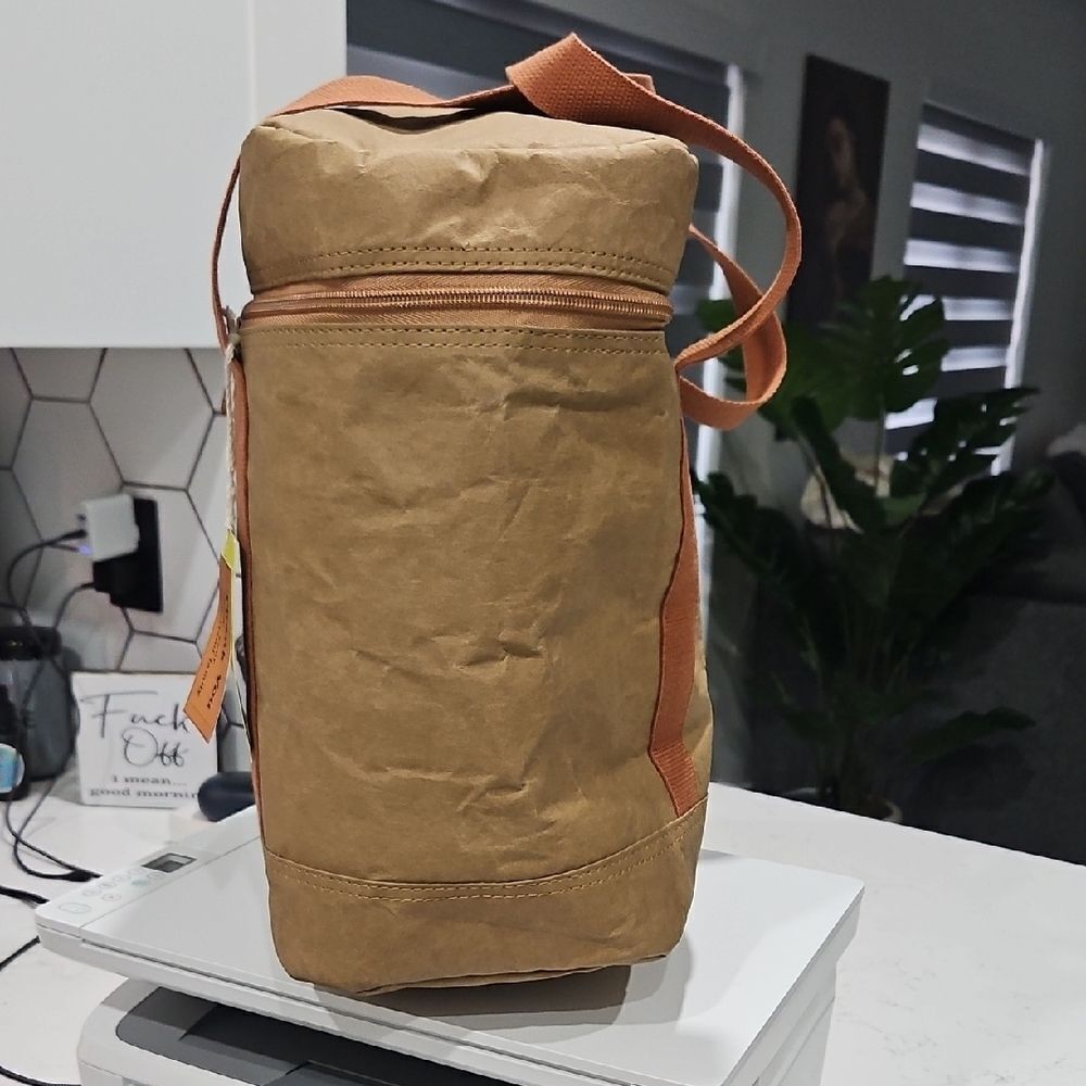 Tan Backpack with Orange Straps - Picture 6 of 10